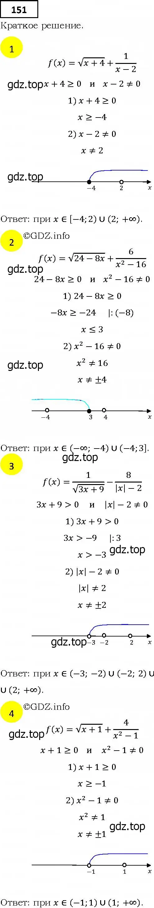 Решение 4. номер 151 (страница 38) гдз по алгебре 9 класс Мерзляк, Полонский, учебник