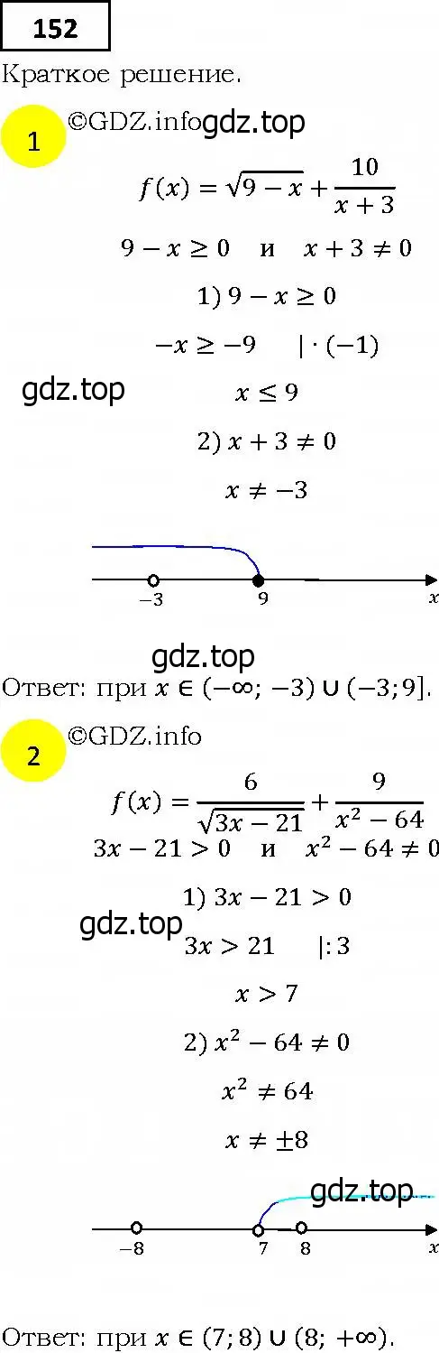 Решение 4. номер 152 (страница 38) гдз по алгебре 9 класс Мерзляк, Полонский, учебник