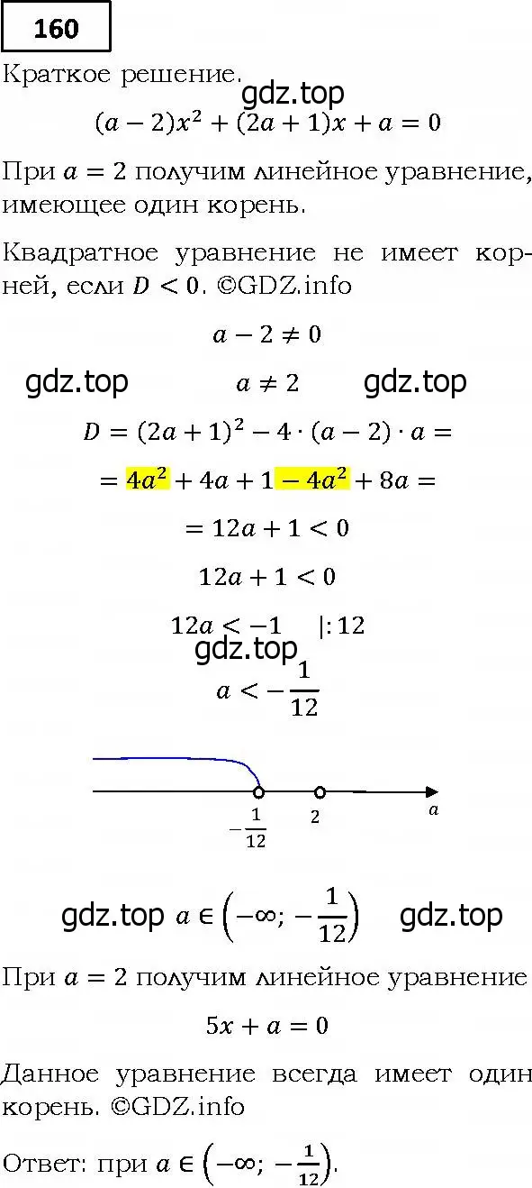 Решение 4. номер 160 (страница 39) гдз по алгебре 9 класс Мерзляк, Полонский, учебник