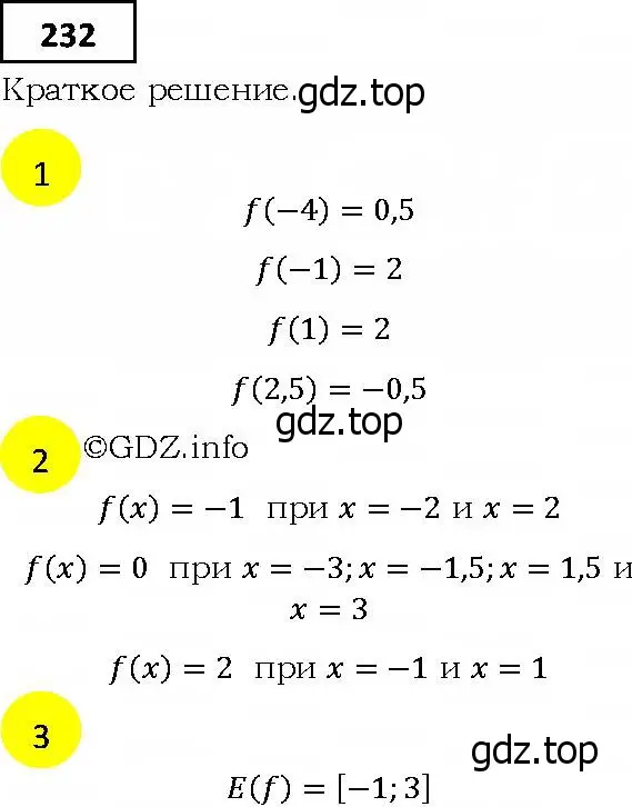 Решение 4. номер 232 (страница 69) гдз по алгебре 9 класс Мерзляк, Полонский, учебник