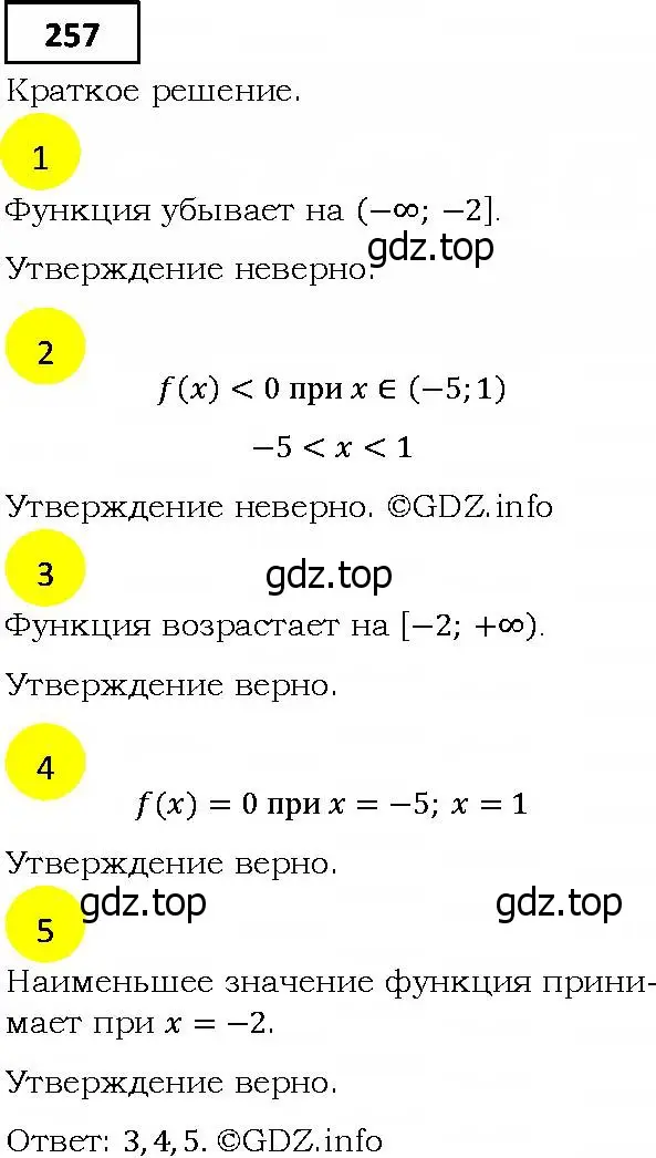 Решение 4. номер 257 (страница 68) гдз по алгебре 9 класс Мерзляк, Полонский, учебник