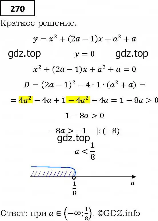 Решение 4. номер 270 (страница 70) гдз по алгебре 9 класс Мерзляк, Полонский, учебник