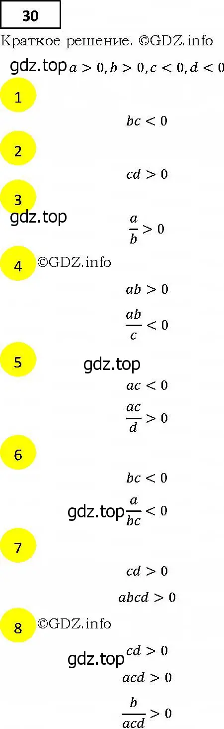 Решение 4. номер 30 (страница 11) гдз по алгебре 9 класс Мерзляк, Полонский, учебник