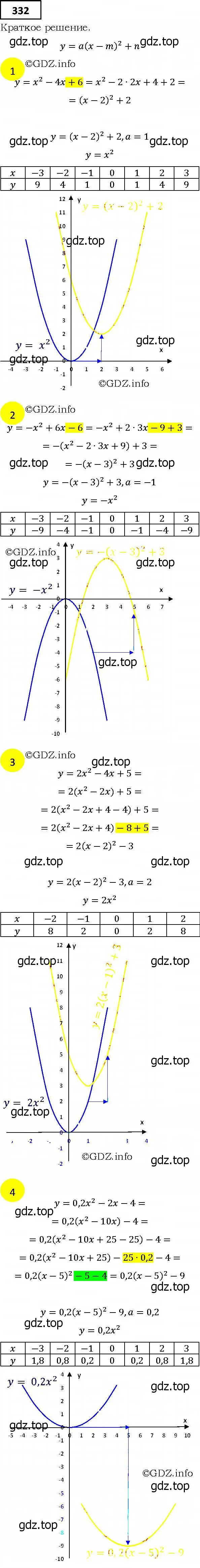 Решение 4. номер 332 (страница 92) гдз по алгебре 9 класс Мерзляк, Полонский, учебник