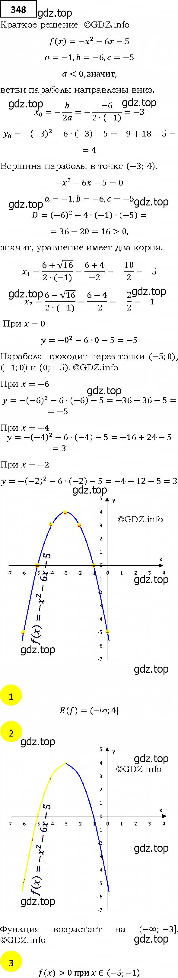 Решение 4. номер 348 (страница 98) гдз по алгебре 9 класс Мерзляк, Полонский, учебник