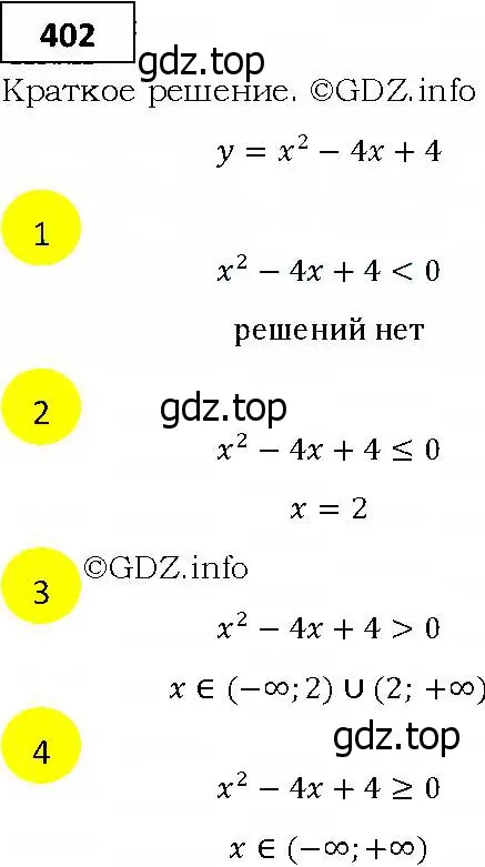 Решение 4. номер 402 (страница 116) гдз по алгебре 9 класс Мерзляк, Полонский, учебник