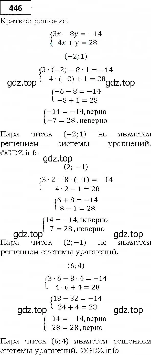 Решение 4. номер 446 (страница 121) гдз по алгебре 9 класс Мерзляк, Полонский, учебник