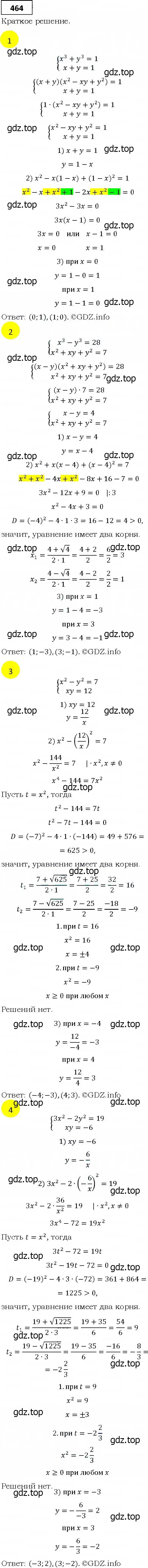 Решение 4. номер 464 (страница 129) гдз по алгебре 9 класс Мерзляк, Полонский, учебник