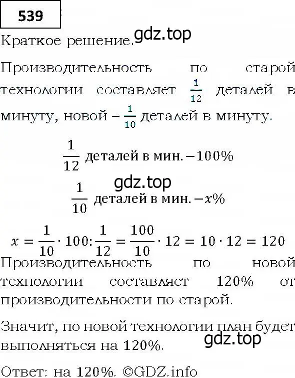 Решение 4. номер 539 (страница 151) гдз по алгебре 9 класс Мерзляк, Полонский, учебник