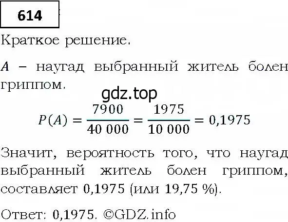 Решение 4. номер 614 (страница 168) гдз по алгебре 9 класс Мерзляк, Полонский, учебник