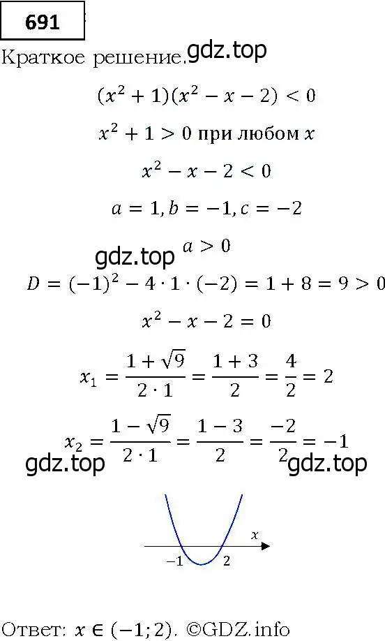 Решение 4. номер 691 (страница 198) гдз по алгебре 9 класс Мерзляк, Полонский, учебник