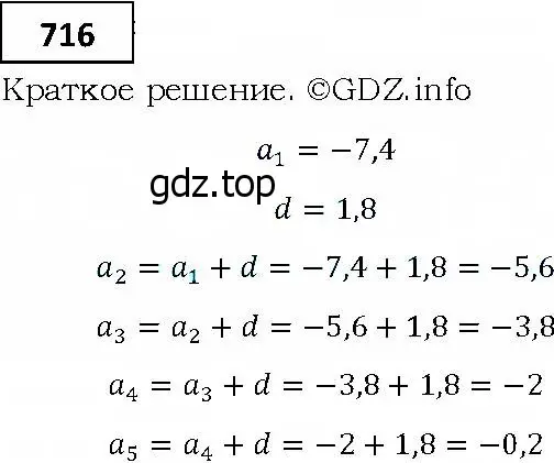 Решение 4. номер 716 (страница 225) гдз по алгебре 9 класс Мерзляк, Полонский, учебник