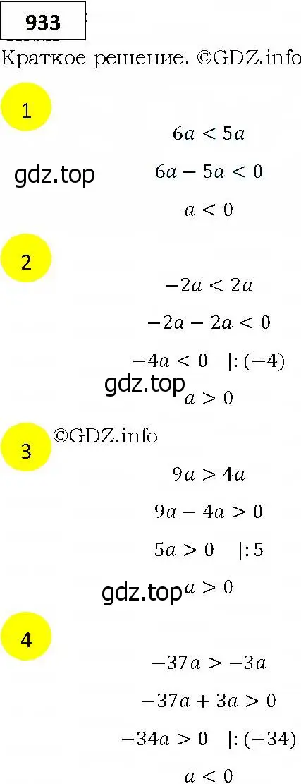 Решение 4. номер 933 (страница 269) гдз по алгебре 9 класс Мерзляк, Полонский, учебник