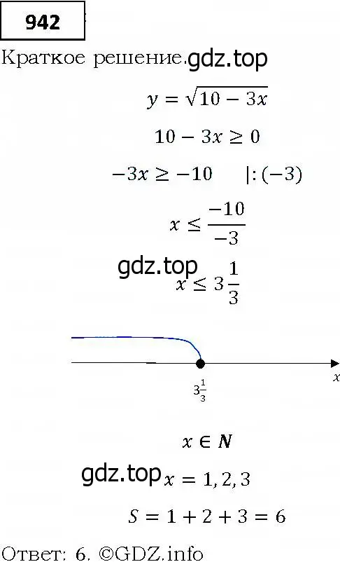 Решение 4. номер 942 (страница 270) гдз по алгебре 9 класс Мерзляк, Полонский, учебник