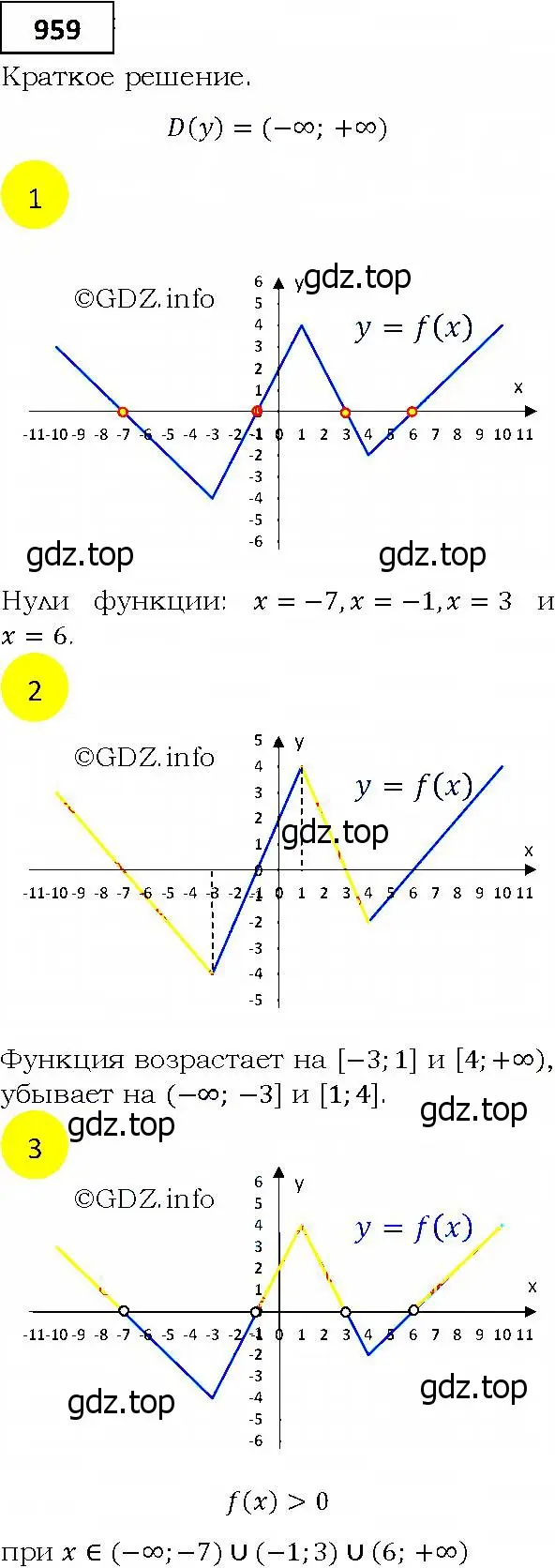 Решение 4. номер 959 (страница 272) гдз по алгебре 9 класс Мерзляк, Полонский, учебник