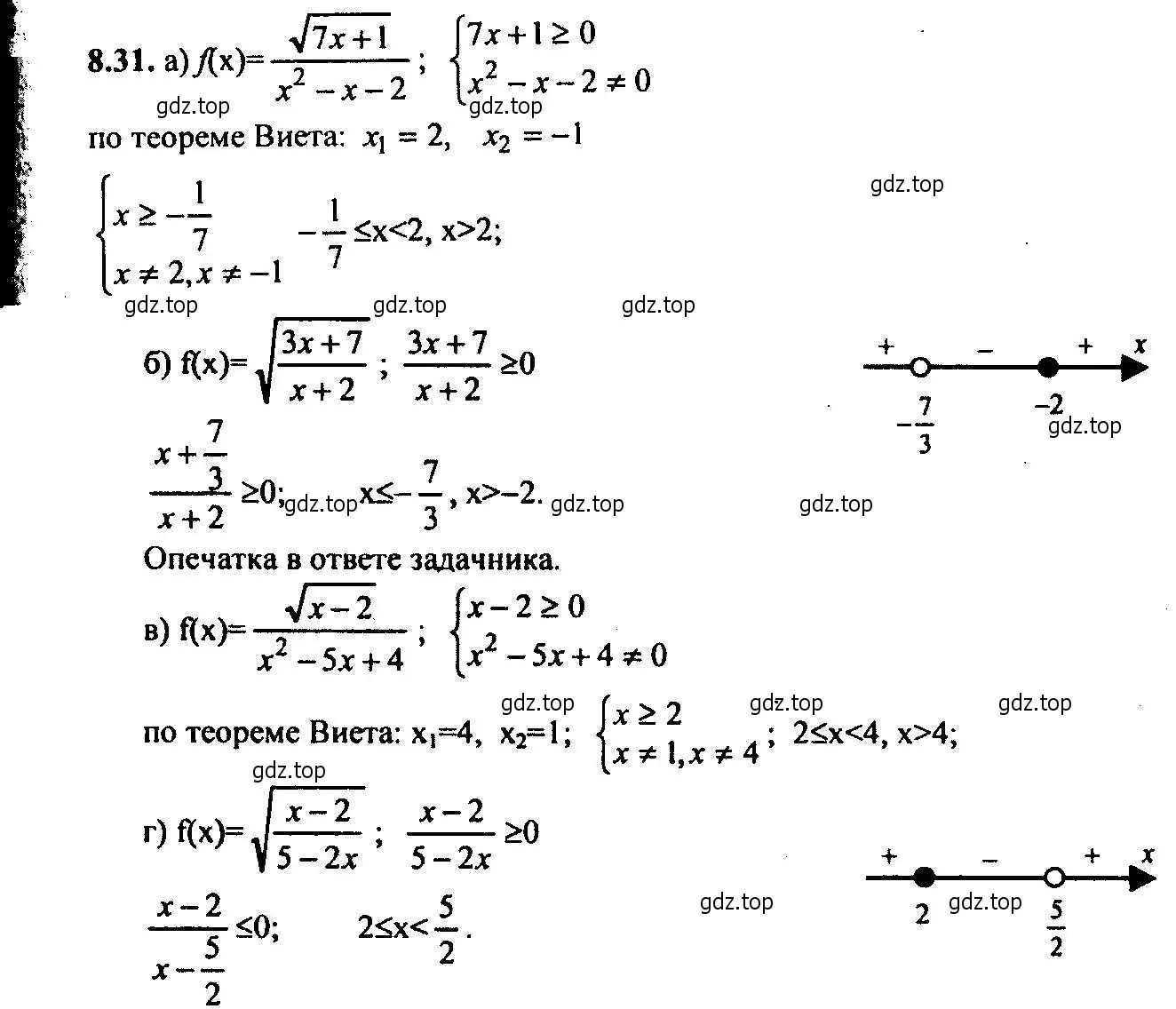 Решение 2. номер 8.31 (страница 56) гдз по алгебре 9 класс Мордкович, Семенов, задачник 2 часть