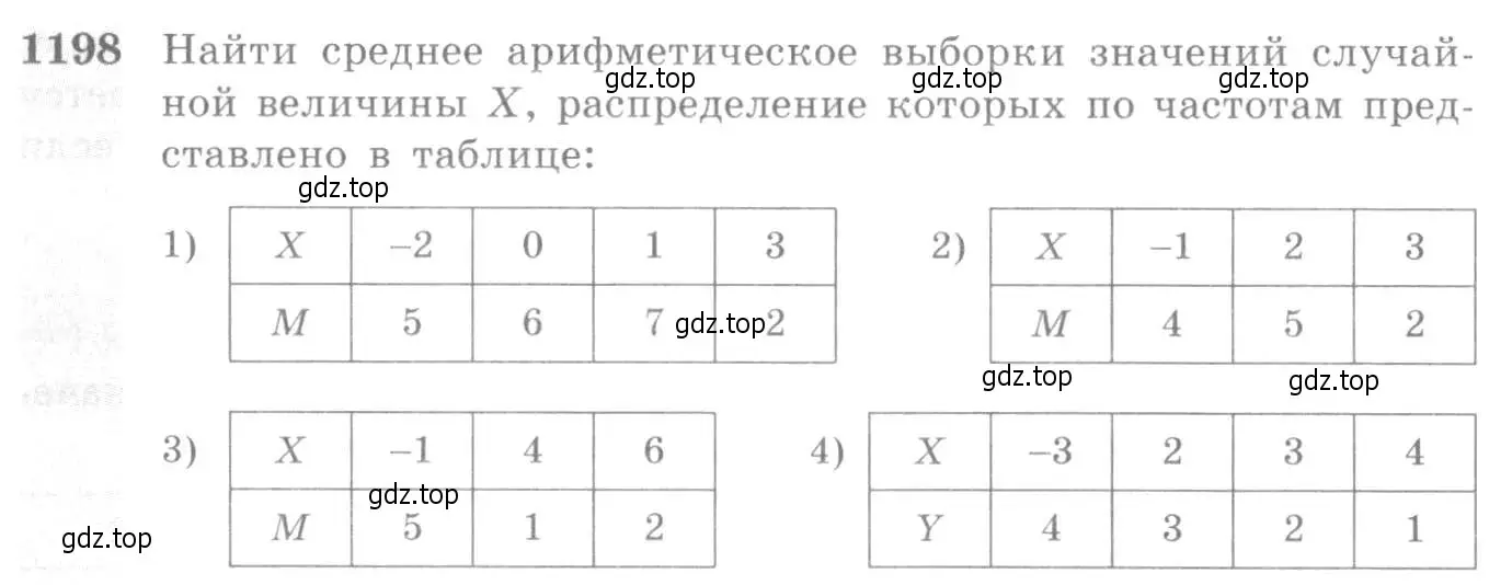 Условие номер 1198 (страница 374) гдз по алгебре 10-11 класс Алимов, Колягин, учебник
