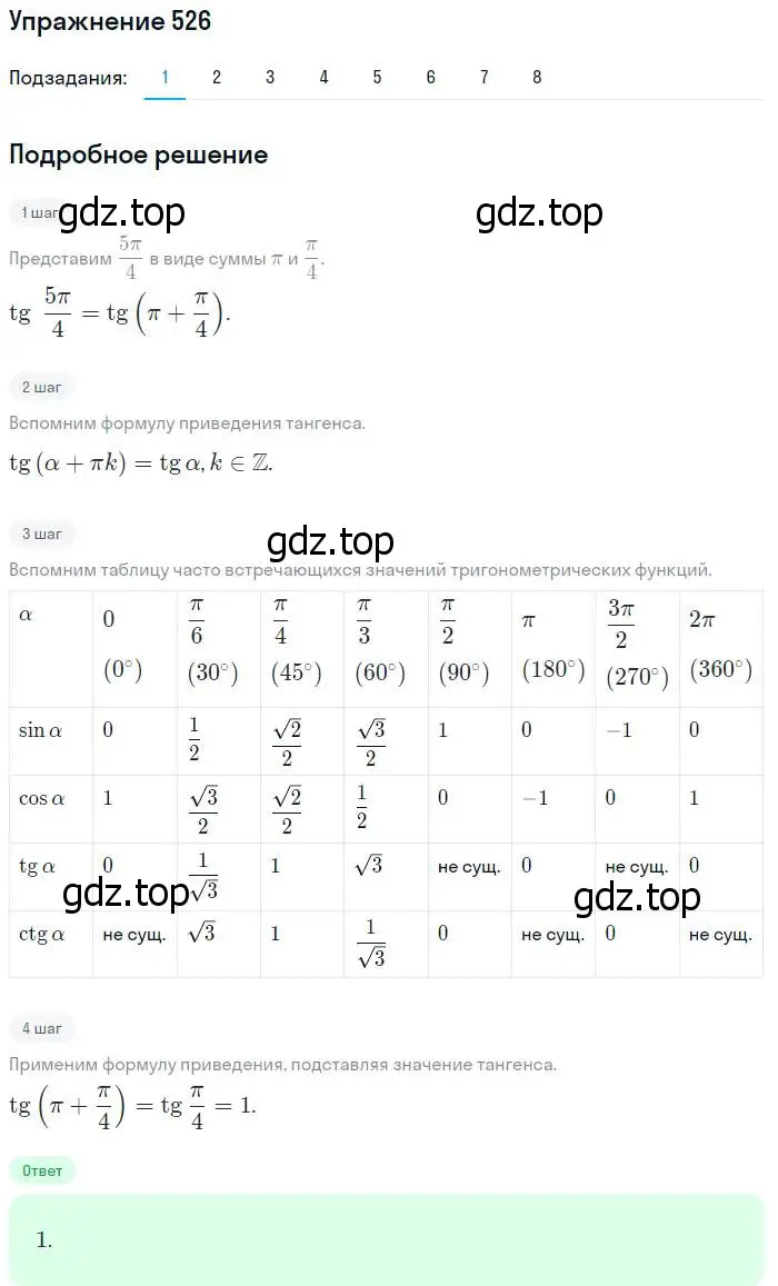 Решение номер 526 (страница 159) гдз по алгебре 10-11 класс Алимов, Колягин, учебник