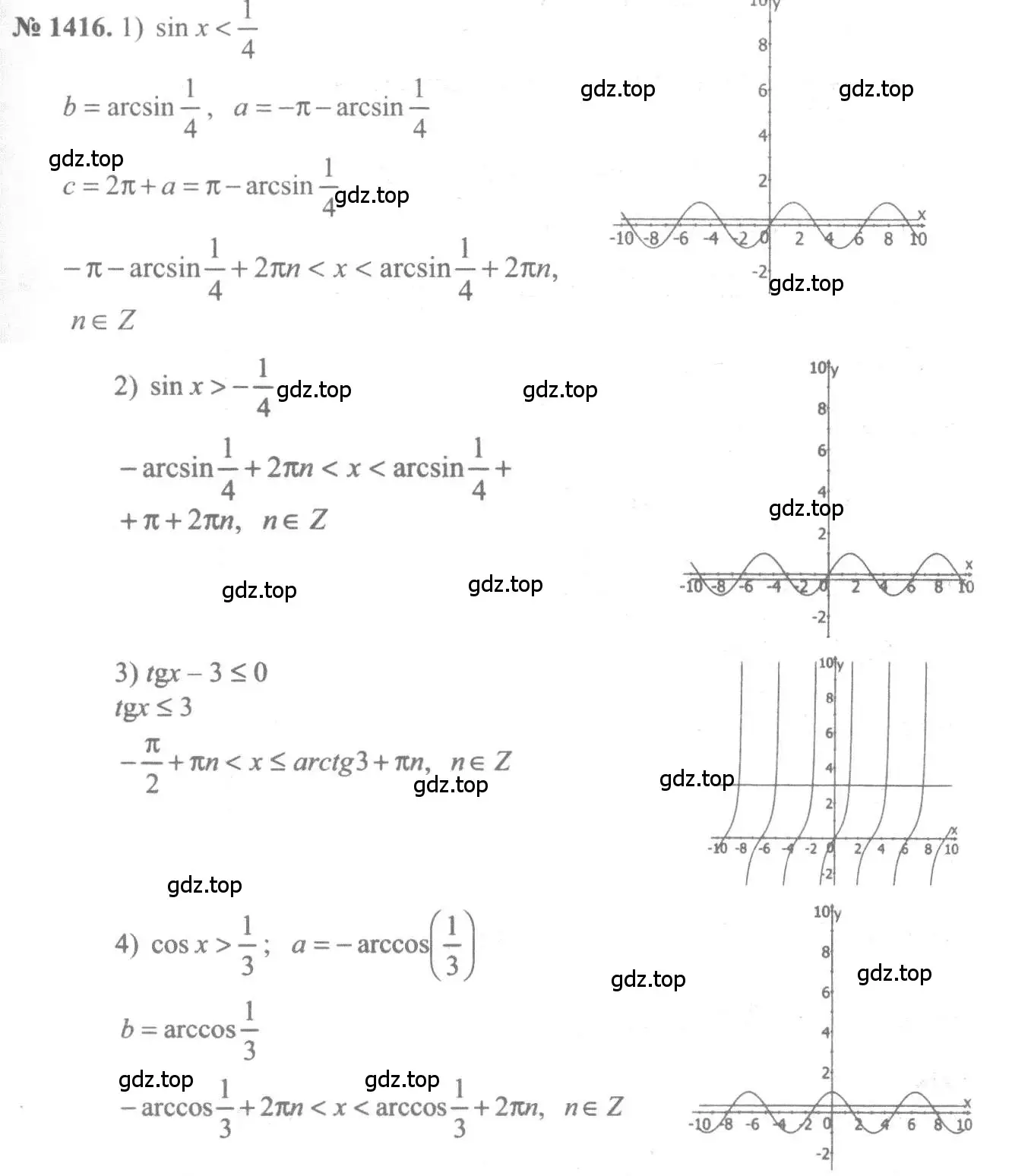 Решение 3. номер 1416 (страница 414) гдз по алгебре 10-11 класс Алимов, Колягин, учебник