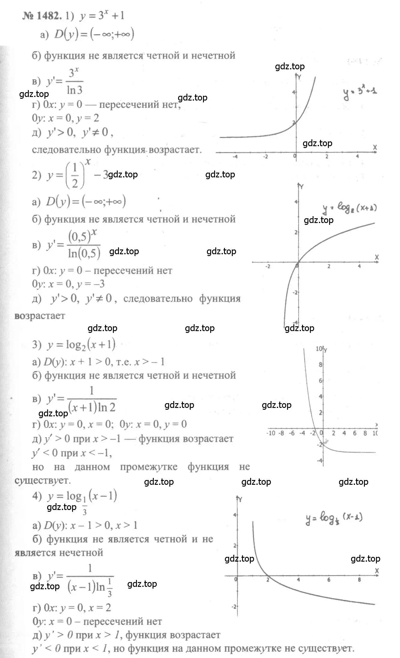 Решение 3. номер 1482 (страница 420) гдз по алгебре 10-11 класс Алимов, Колягин, учебник