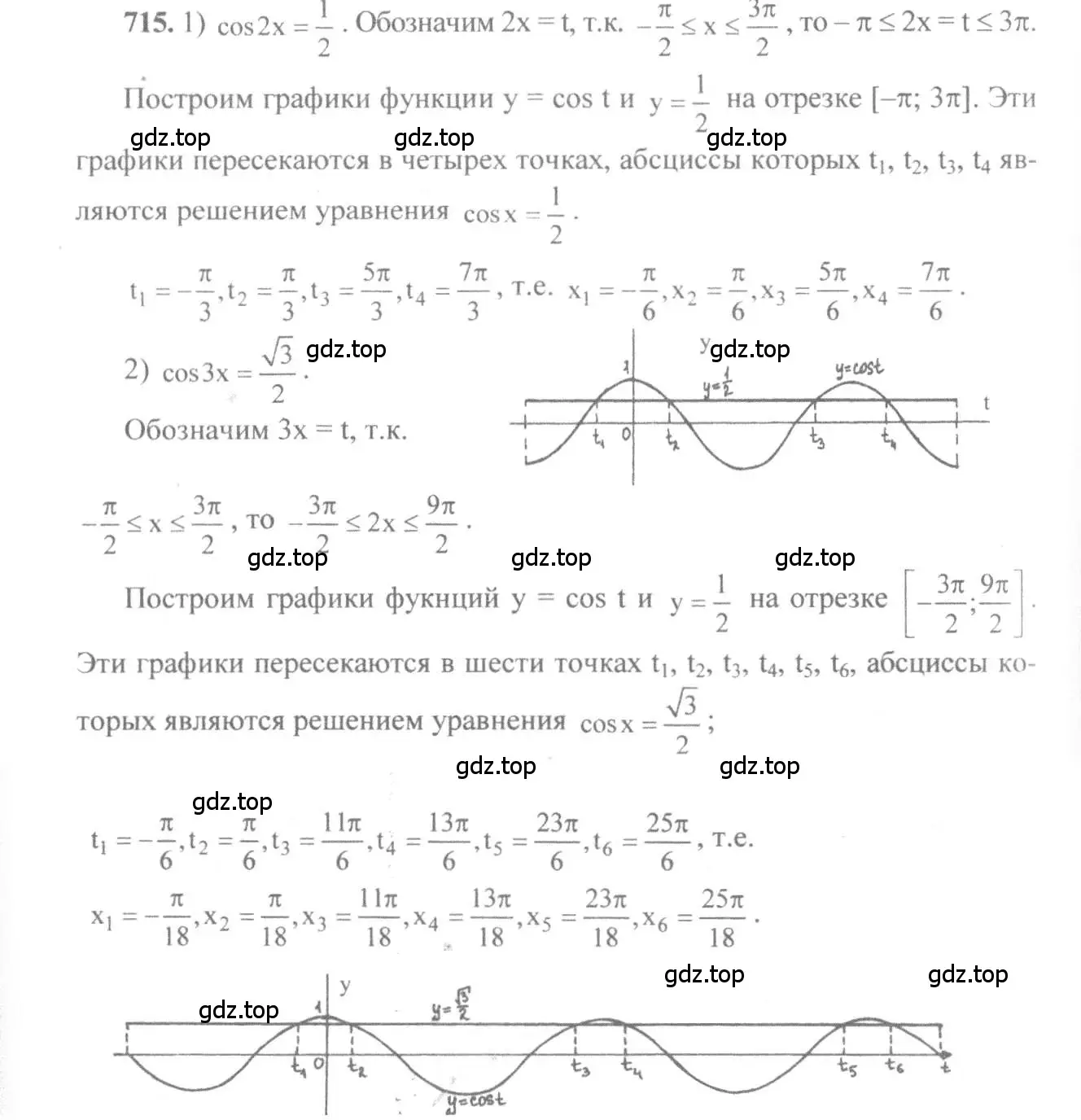 Решение 3. номер 715 (страница 212) гдз по алгебре 10-11 класс Алимов, Колягин, учебник