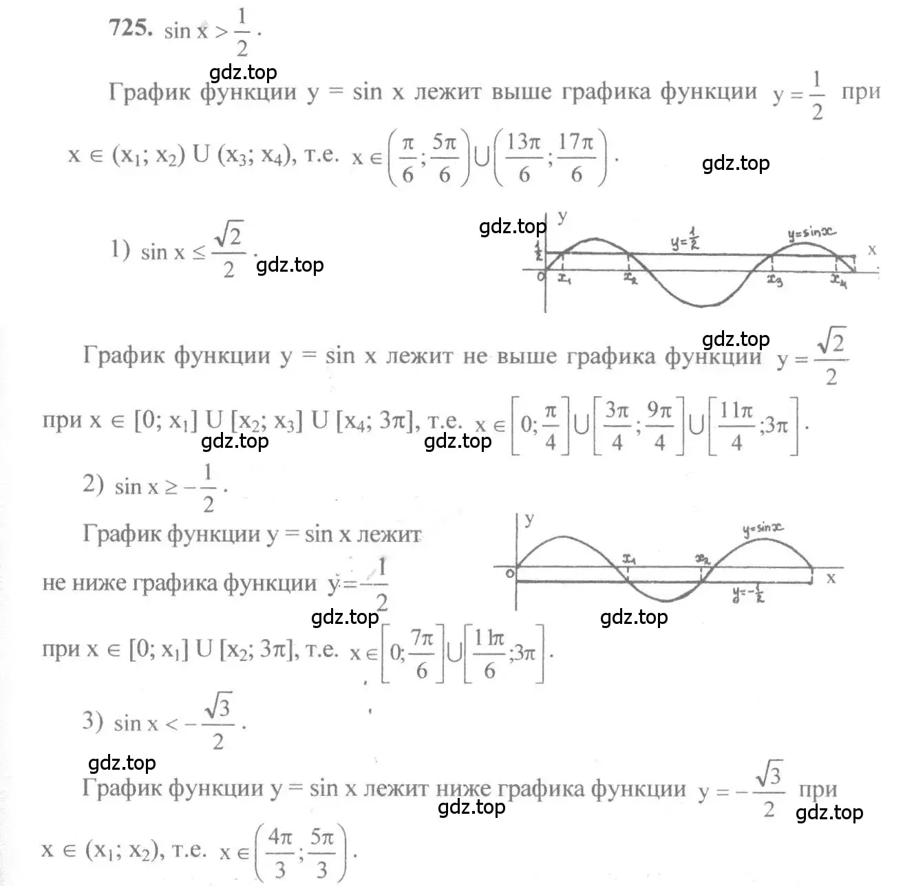 Решение 3. номер 725 (страница 216) гдз по алгебре 10-11 класс Алимов, Колягин, учебник