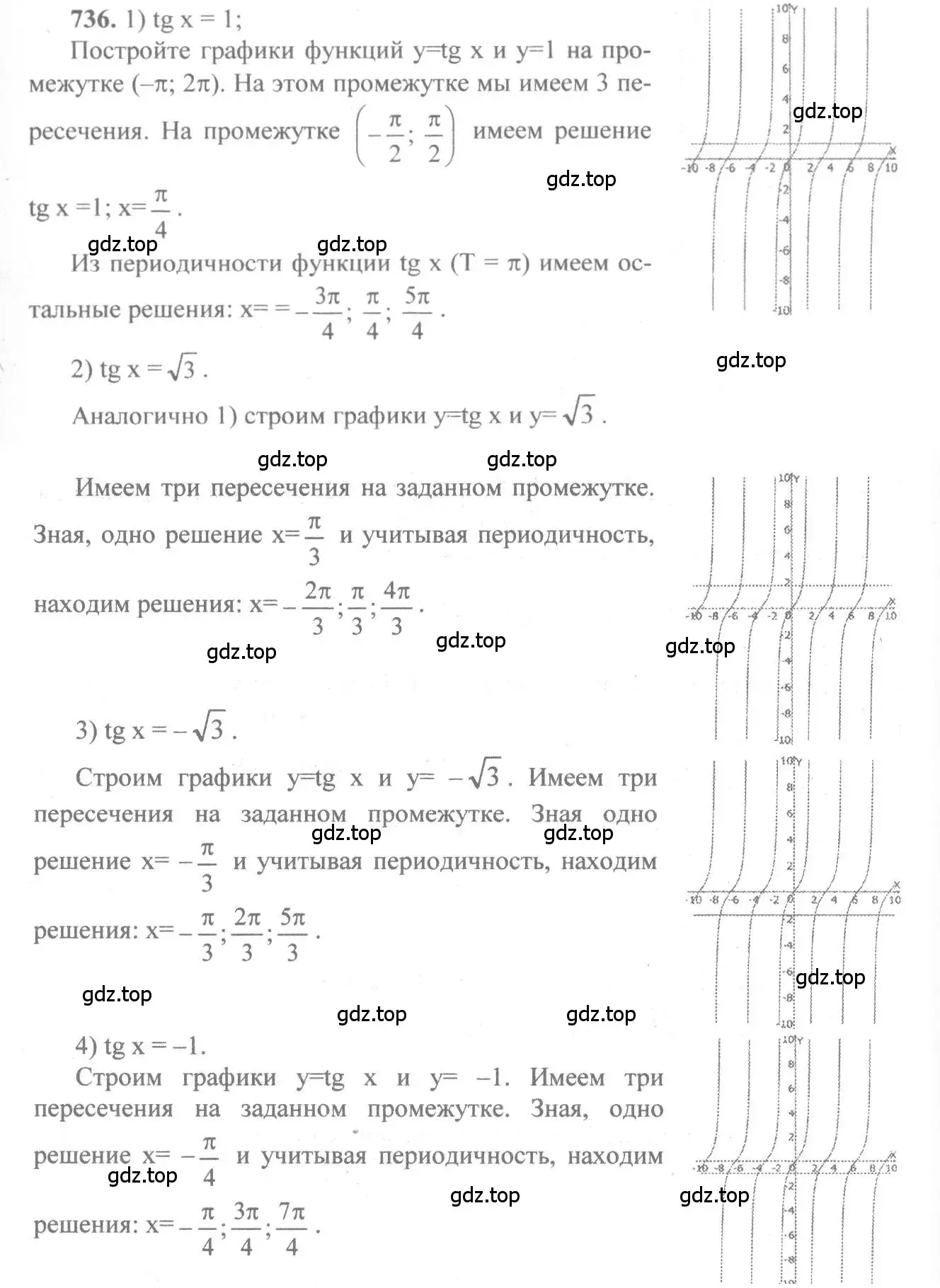 Решение 3. номер 736 (страница 222) гдз по алгебре 10-11 класс Алимов, Колягин, учебник