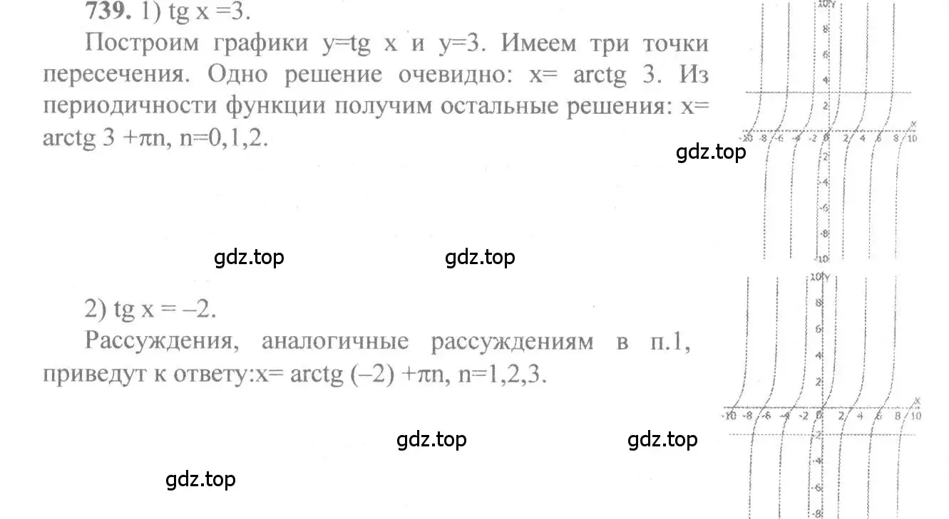 Решение 3. номер 739 (страница 222) гдз по алгебре 10-11 класс Алимов, Колягин, учебник
