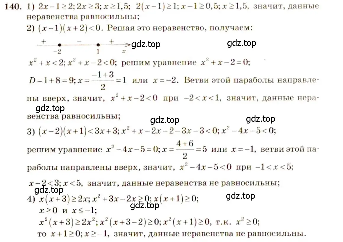 Решение 4. номер 140 (страница 58) гдз по алгебре 10-11 класс Алимов, Колягин, учебник