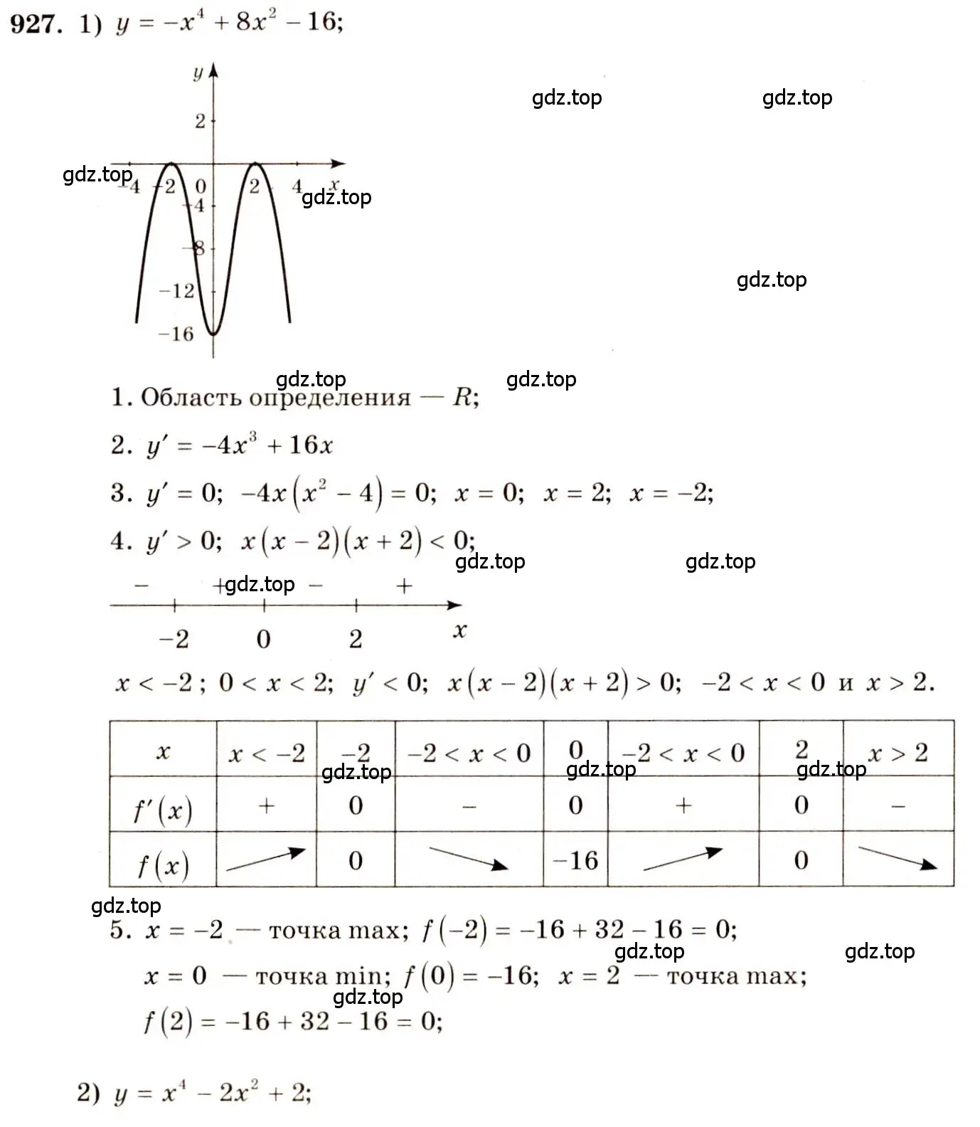 Решение 4. номер 927 (страница 276) гдз по алгебре 10-11 класс Алимов, Колягин, учебник