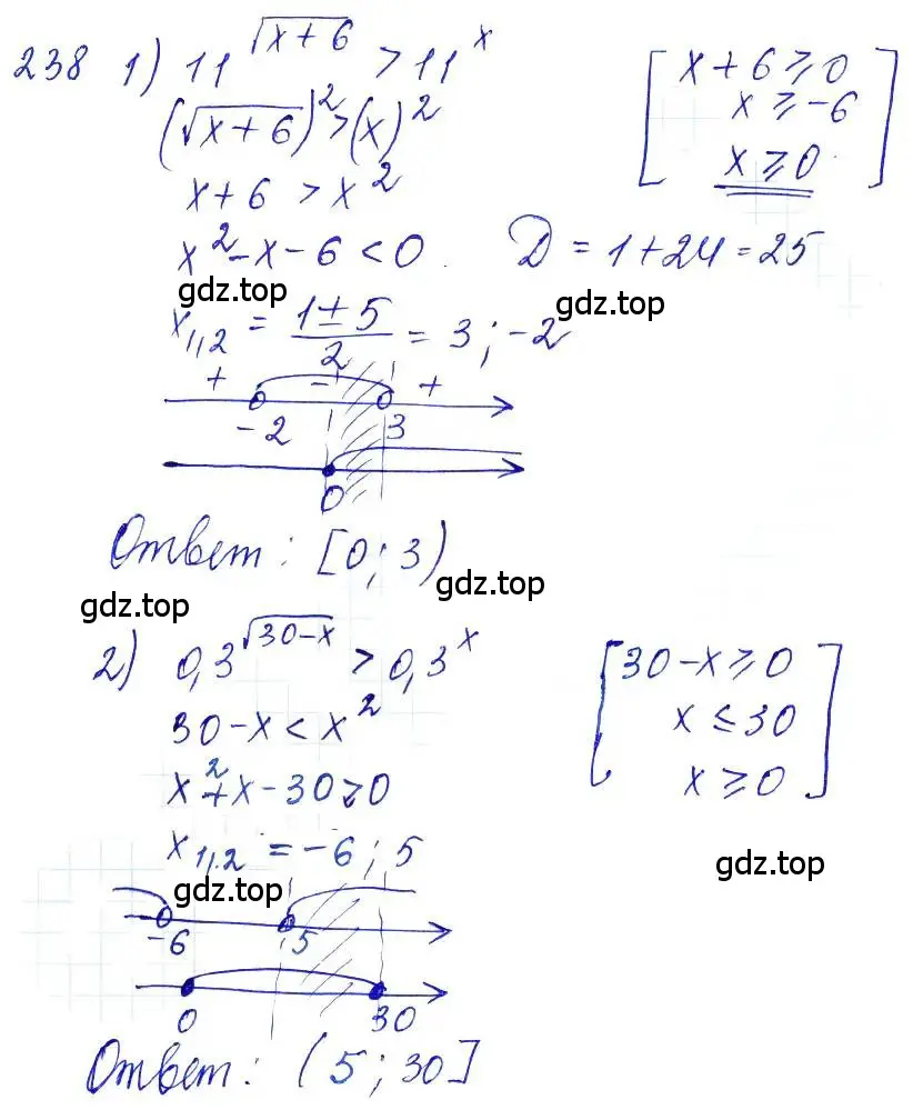 Решение 6. номер 238 (страница 84) гдз по алгебре 10-11 класс Алимов, Колягин, учебник