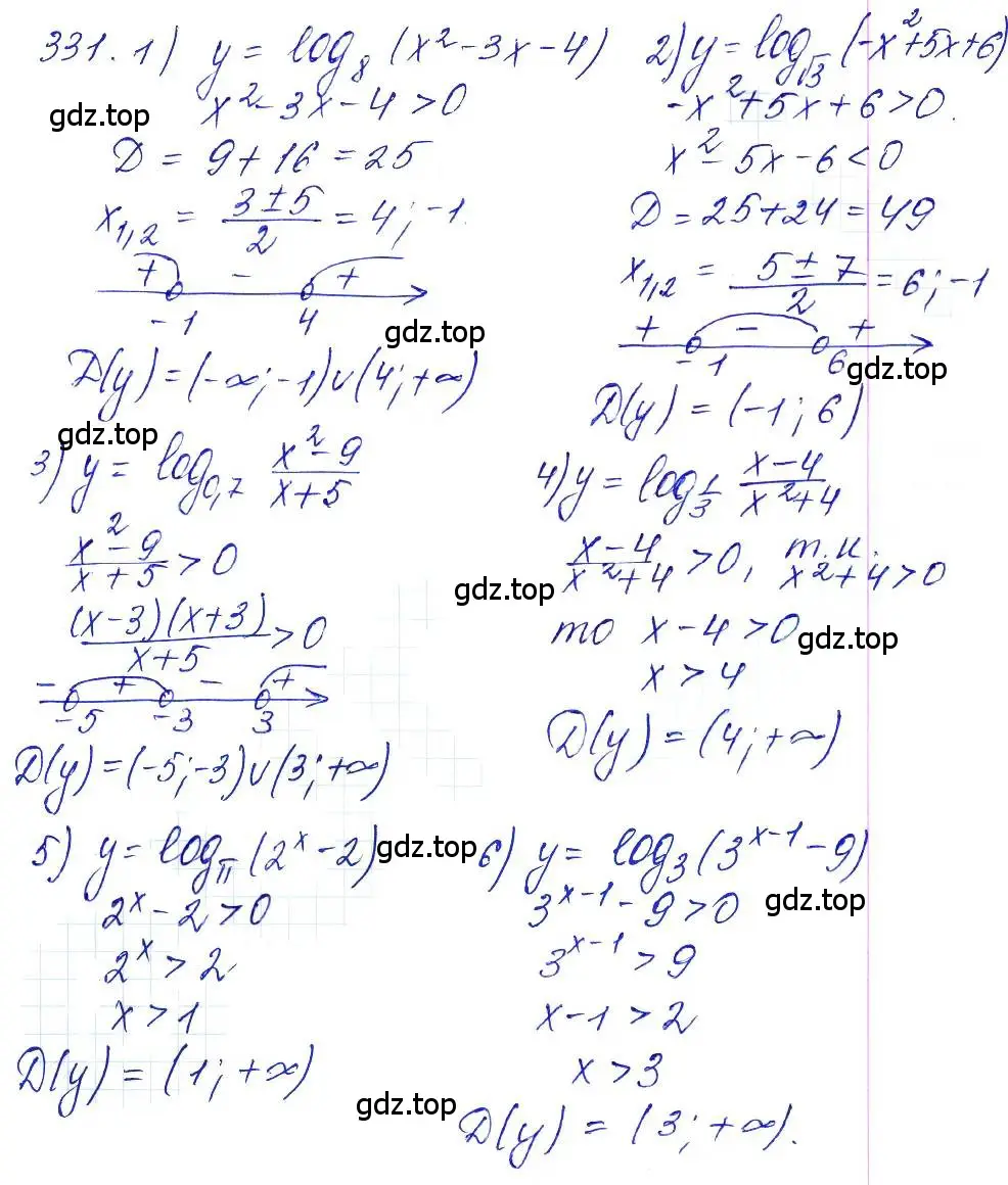 Решение 6. номер 331 (страница 104) гдз по алгебре 10-11 класс Алимов, Колягин, учебник