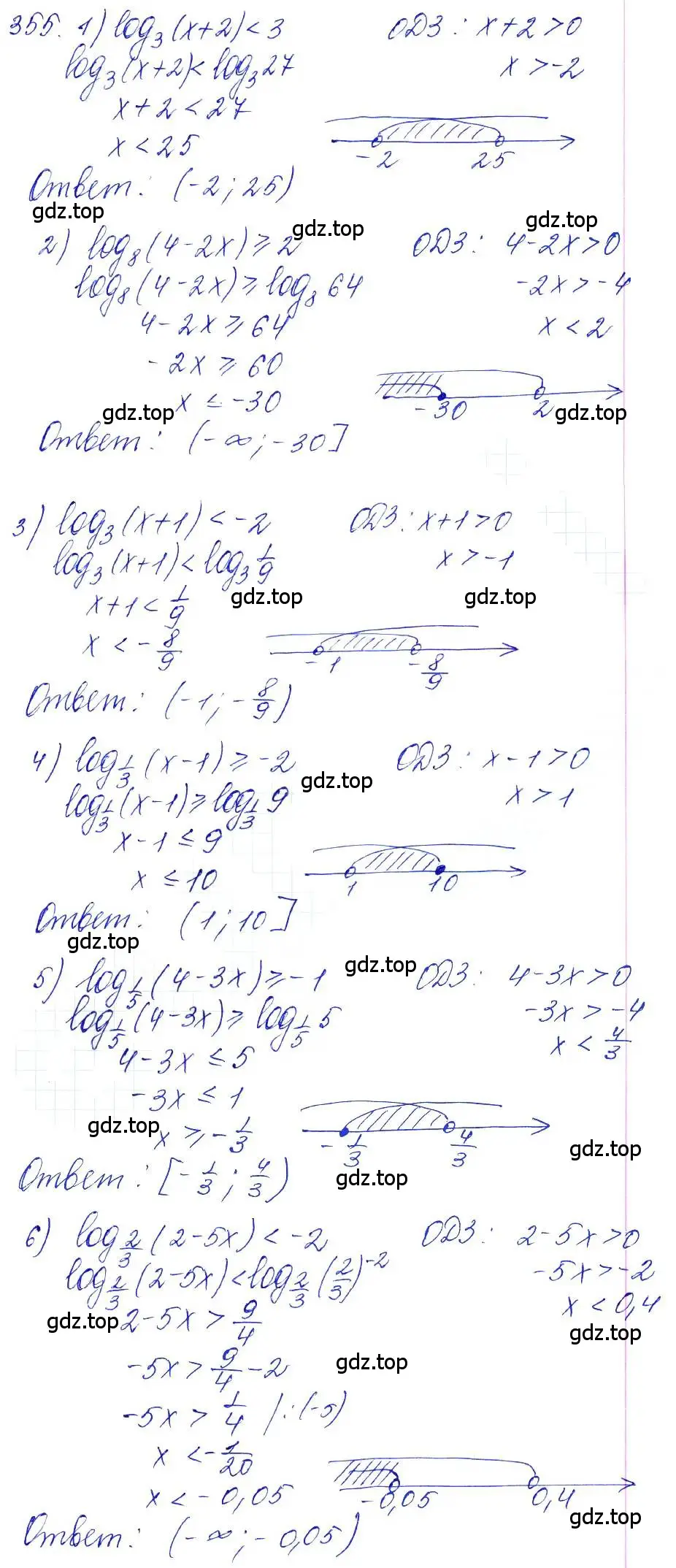 Решение 6. номер 355 (страница 111) гдз по алгебре 10-11 класс Алимов, Колягин, учебник