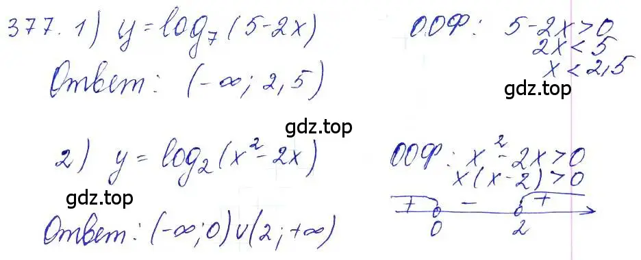 Решение 6. номер 377 (страница 113) гдз по алгебре 10-11 класс Алимов, Колягин, учебник