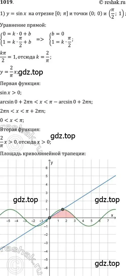 Решение 7. номер 1019 (страница 309) гдз по алгебре 10-11 класс Алимов, Колягин, учебник