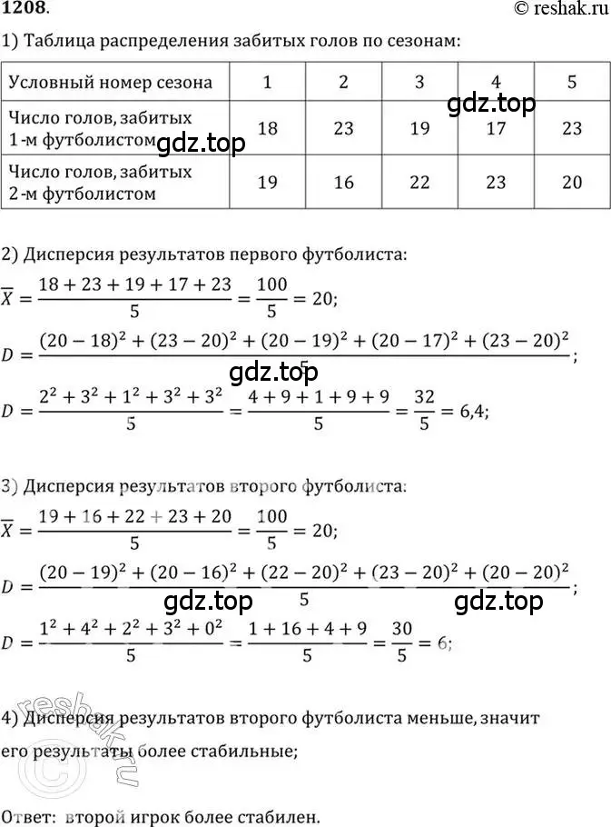 Решение 7. номер 1208 (страница 382) гдз по алгебре 10-11 класс Алимов, Колягин, учебник