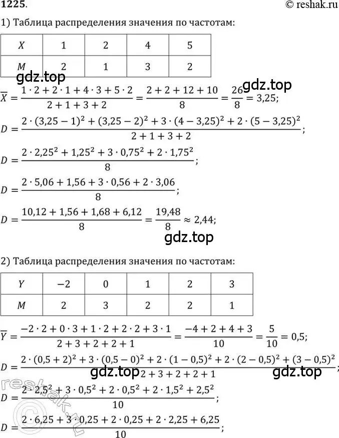 Решение 7. номер 1225 (страница 385) гдз по алгебре 10-11 класс Алимов, Колягин, учебник