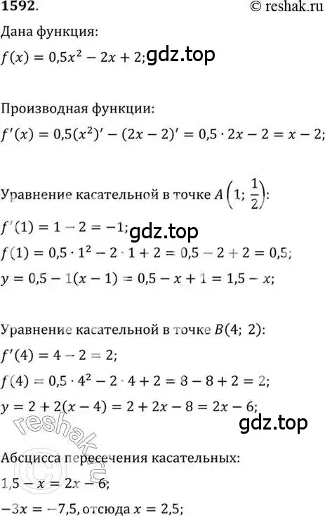 Решение 7. номер 1592 (страница 429) гдз по алгебре 10-11 класс Алимов, Колягин, учебник