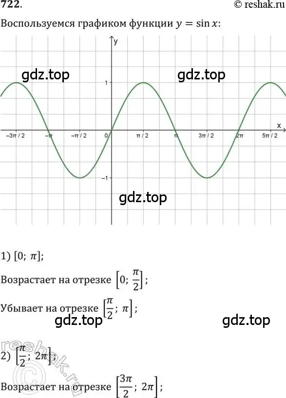 Решение 7. номер 722 (страница 215) гдз по алгебре 10-11 класс Алимов, Колягин, учебник