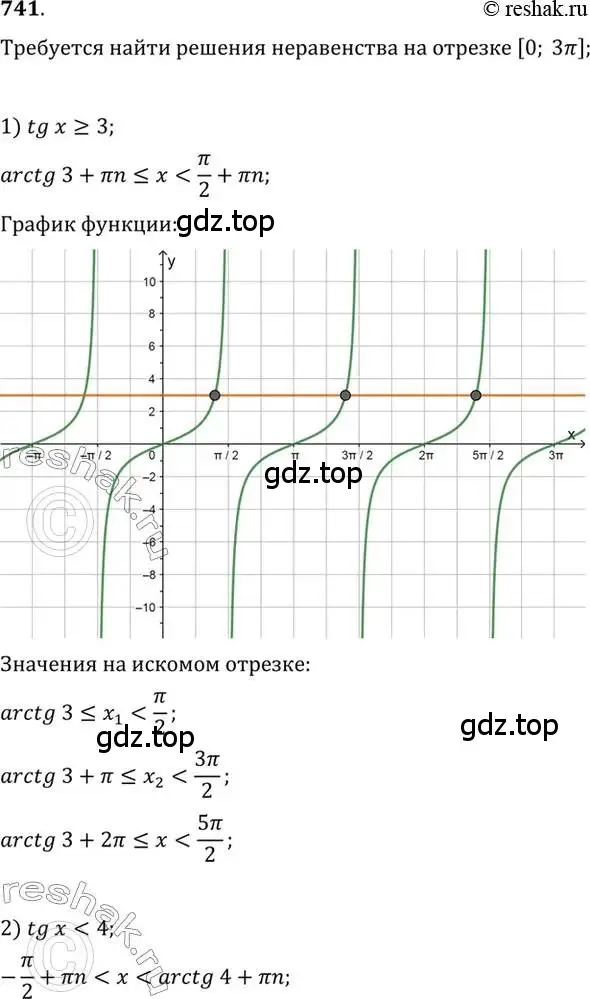Решение 7. номер 741 (страница 222) гдз по алгебре 10-11 класс Алимов, Колягин, учебник