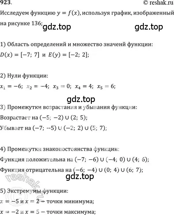 Решение 7. номер 923 (страница 275) гдз по алгебре 10-11 класс Алимов, Колягин, учебник