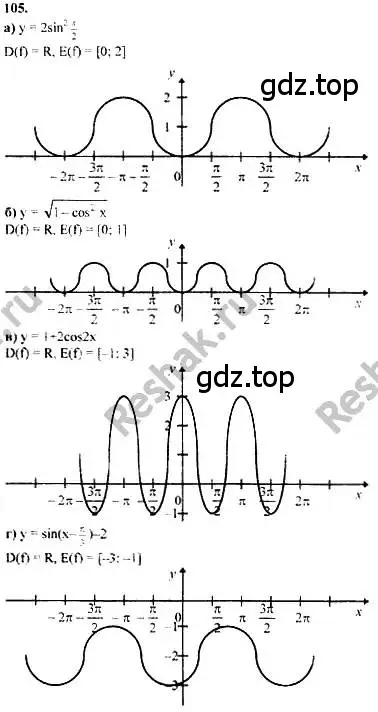 Решение номер 105 (страница 292) гдз по алгебре 10-11 класс Колмогоров, Абрамов, учебник