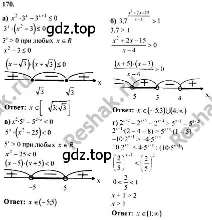 Решение номер 170 (страница 299) гдз по алгебре 10-11 класс Колмогоров, Абрамов, учебник