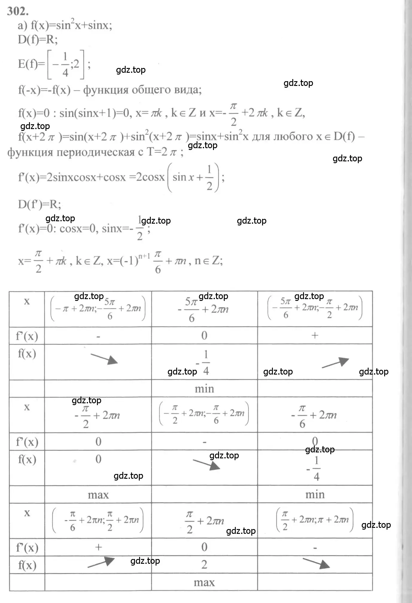 Решение 2. номер 302 (страница 154) гдз по алгебре 10-11 класс Колмогоров, Абрамов, учебник