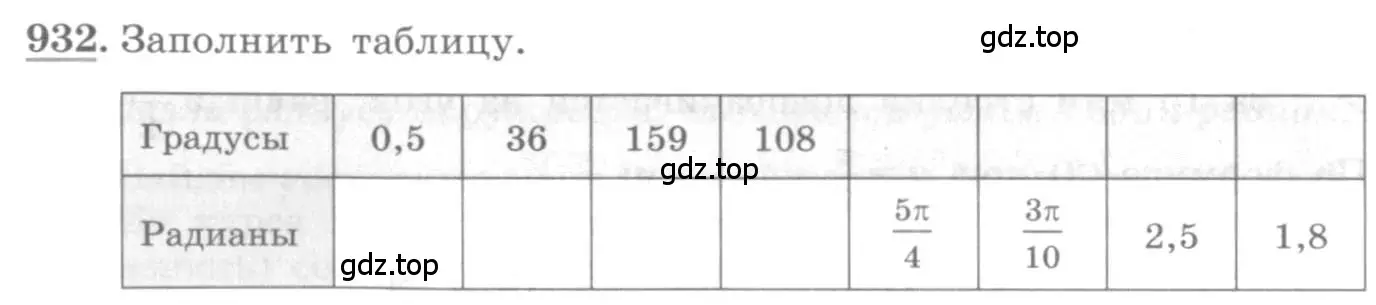 Условие номер 932 (страница 275) гдз по алгебре 10 класс Колягин, Шабунин, учебник