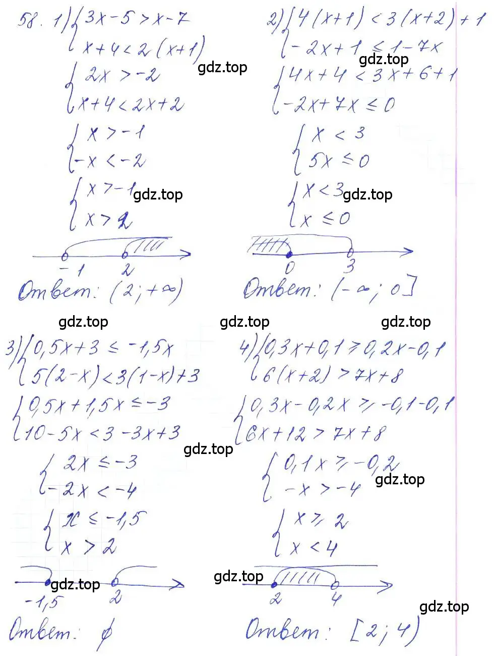 Решение 2. номер 58 (страница 23) гдз по алгебре 10 класс Колягин, Шабунин, учебник