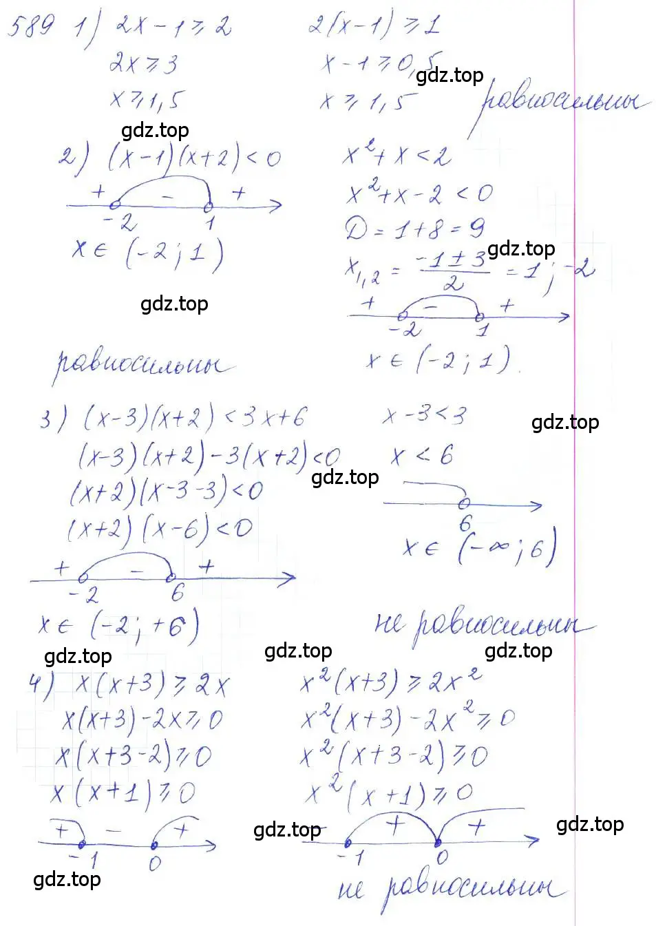 Решение 2. номер 589 (страница 200) гдз по алгебре 10 класс Колягин, Шабунин, учебник