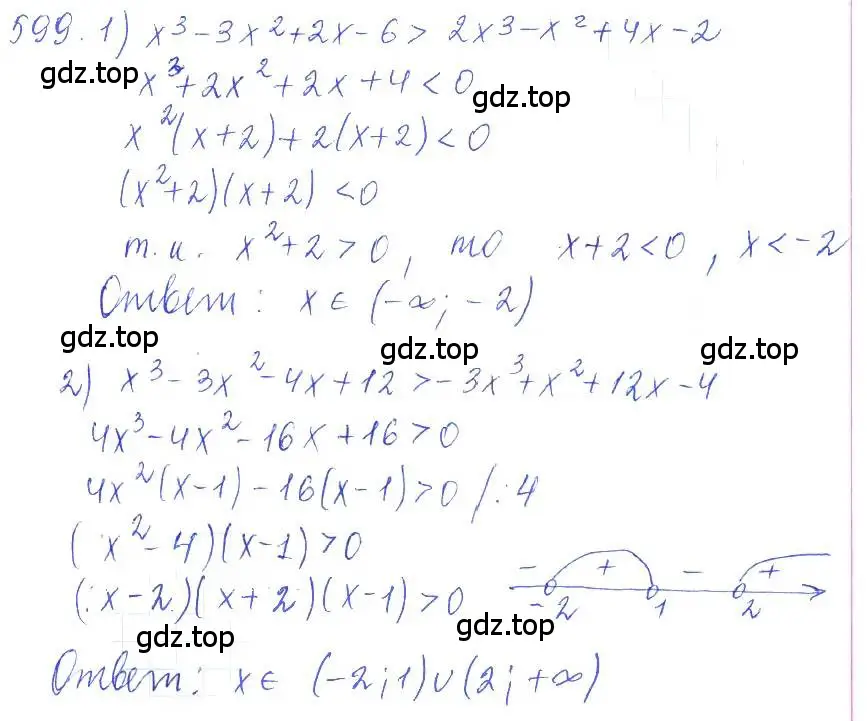 Решение 2. номер 599 (страница 201) гдз по алгебре 10 класс Колягин, Шабунин, учебник