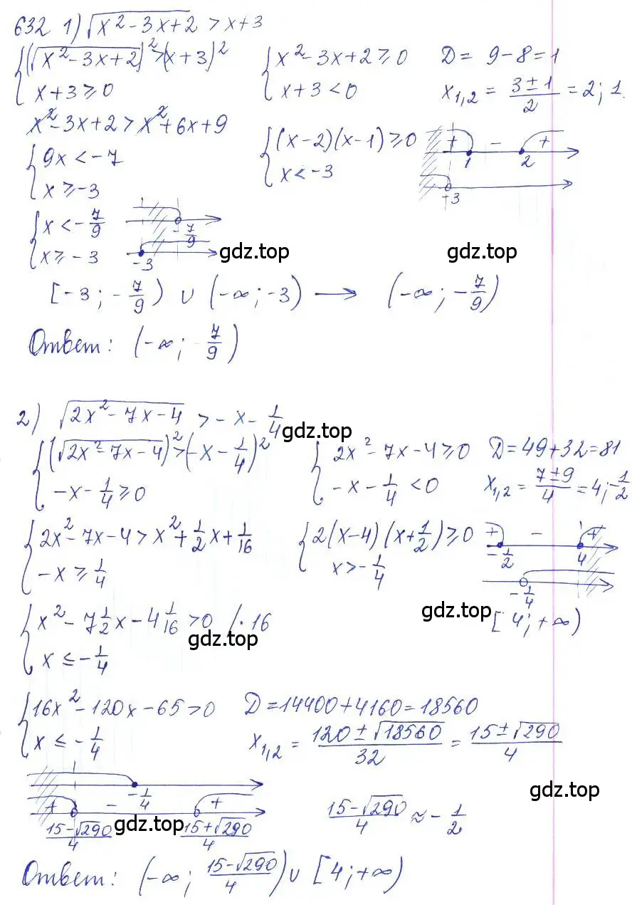 Решение 2. номер 632 (страница 213) гдз по алгебре 10 класс Колягин, Шабунин, учебник