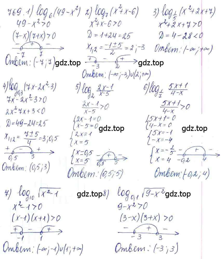 Решение 2. номер 769 (страница 244) гдз по алгебре 10 класс Колягин, Шабунин, учебник